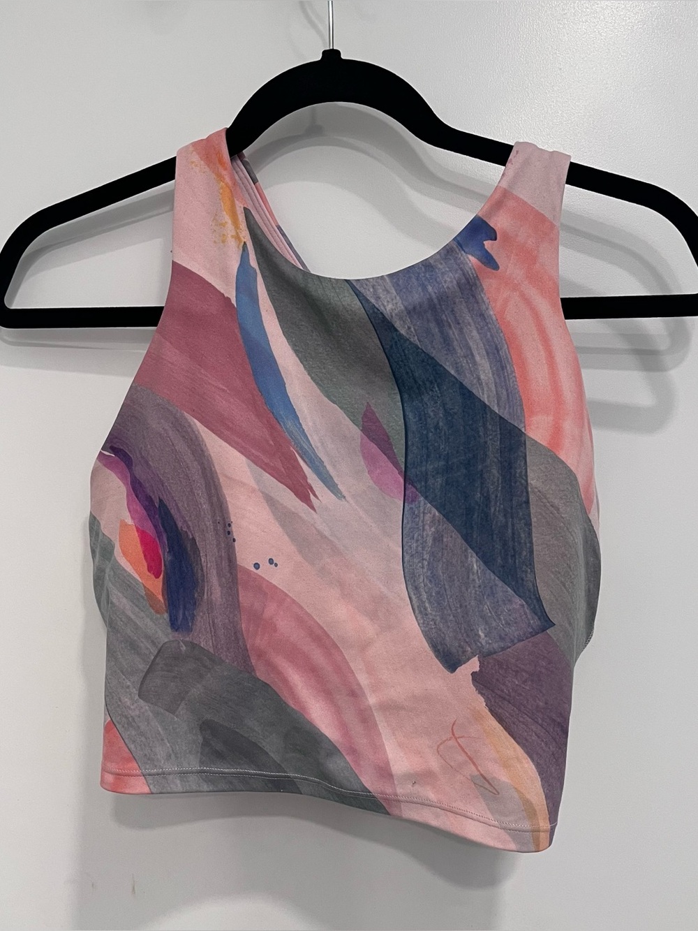 Athleta Conscious Longline Crop Tank Pink Workout Racerback Sports Bra Medium
